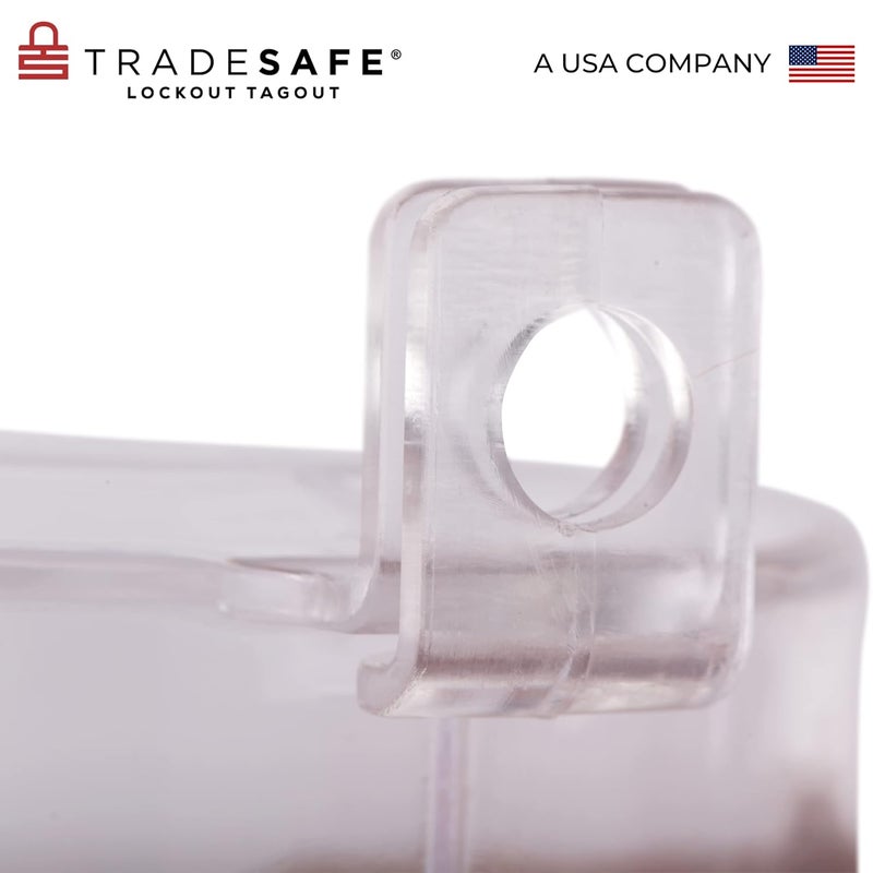 TRADESAFE Emergency Stop Button Cover Lockout - Round Transparent Push Button Switch Cover, 7/8-inch up to 1-1/2 inch Hole Diameter, 3-Piece Push Button Lockout - Image 4